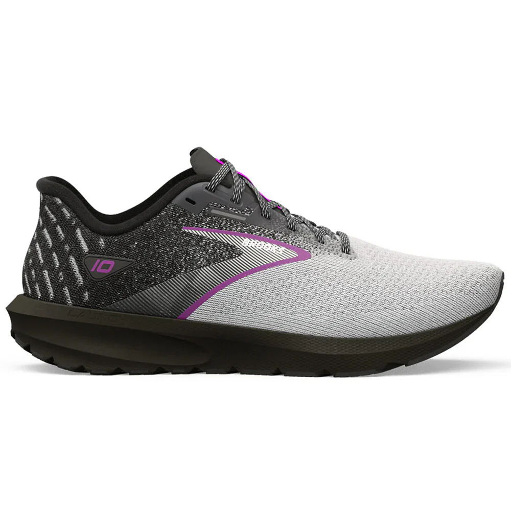 Women's Brooks Launch 10, Black/White/Violet, 11.5 D Wide