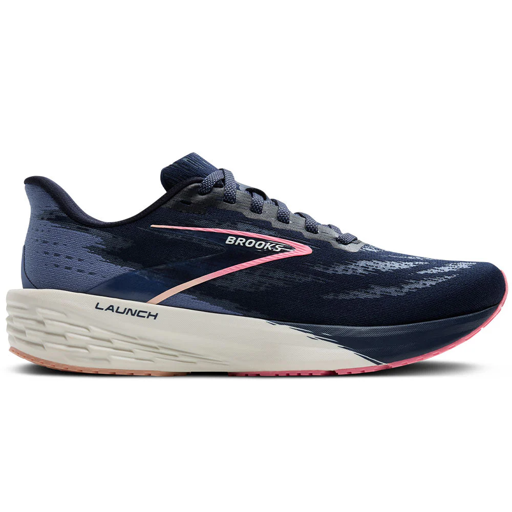 Women's Brooks Launch 11, Peacoat/Blue/Peach, 9.5 B Medium