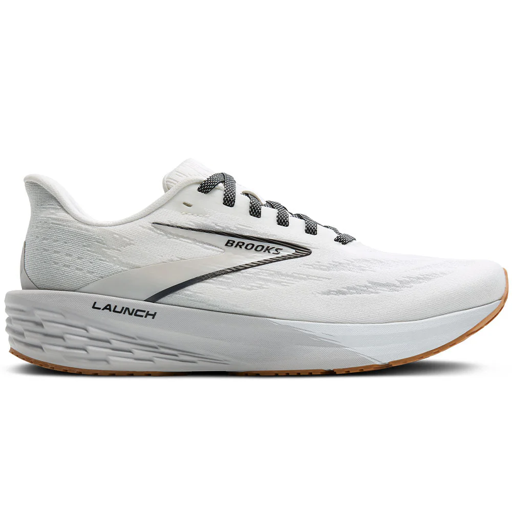 Women's Brooks Launch 11, White/Grey/Black, 9 B Medium