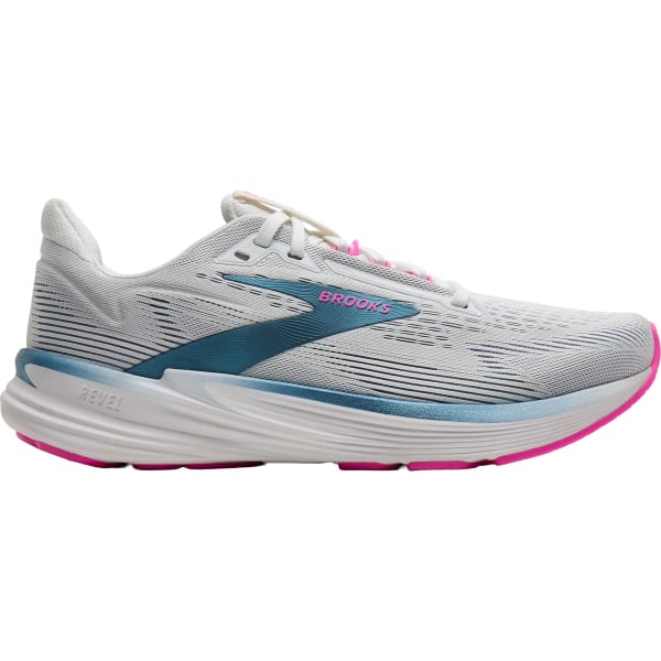 Women's Brooks Revel 8, White/Moonlight/Pink, 8.5 B Medium