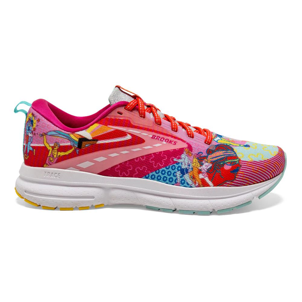 Women's Brooks Trace 3, Pink/Blue/Yellow, 5.5 B Medium