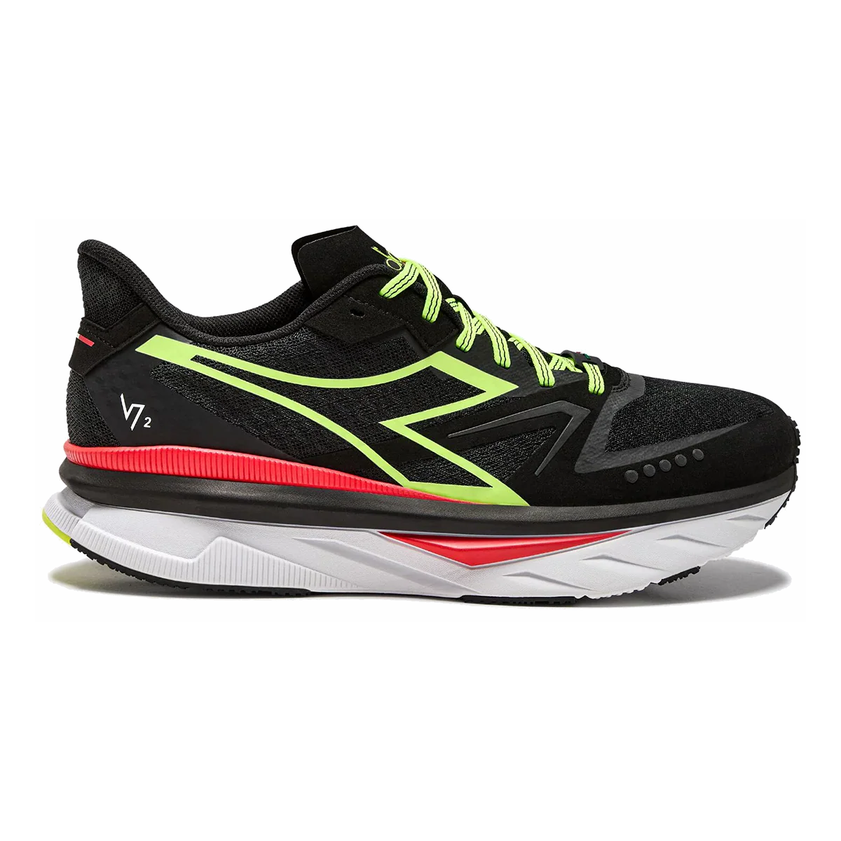 Women's Diadora Atomo V7000-2, Black/Yellow Fluo