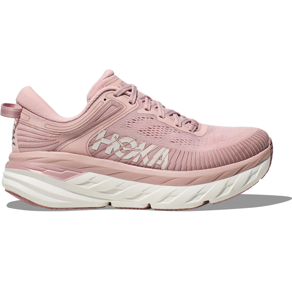 Women's Hoka Bondi 7, Peach Whip/White, 9.5 B Medium