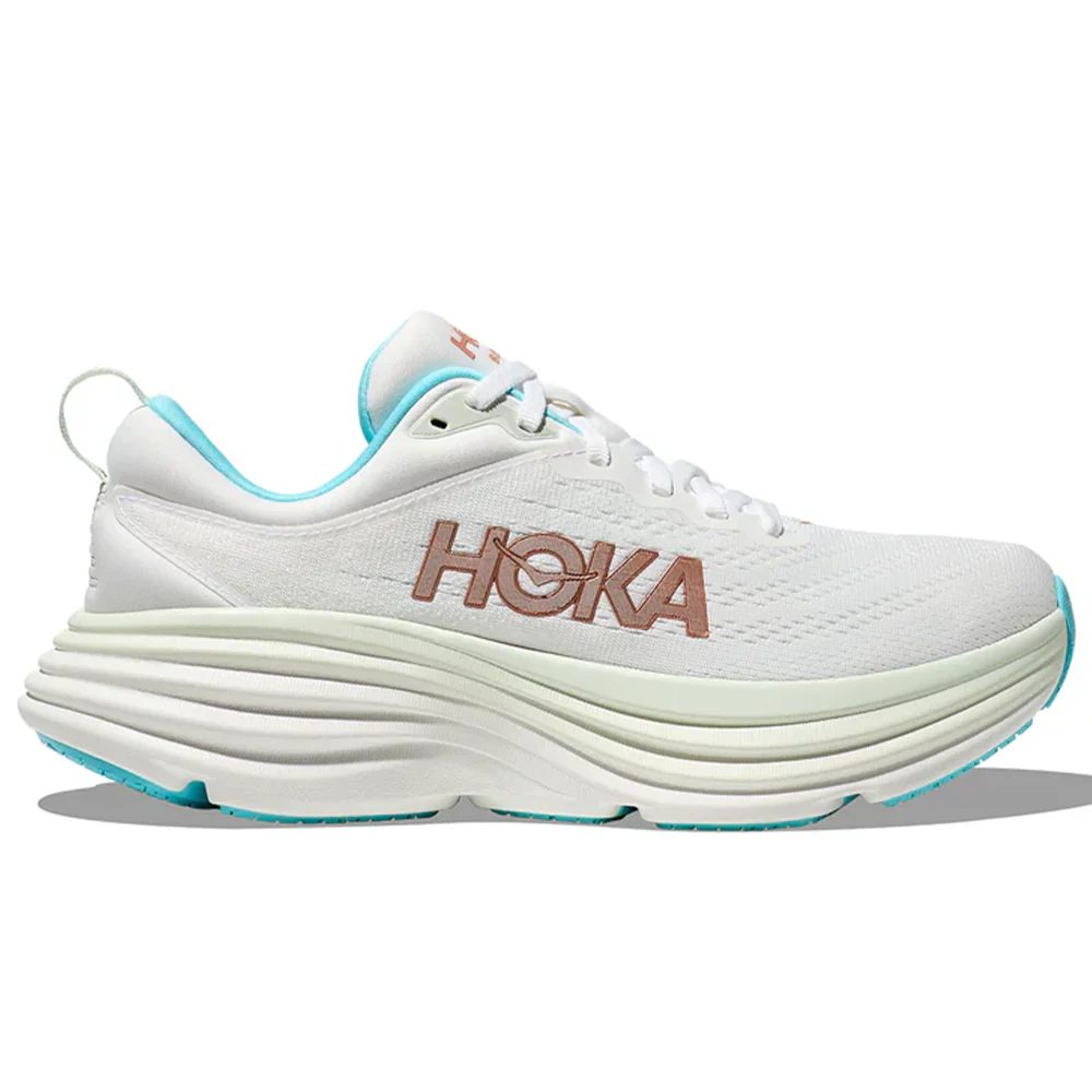 Women's Hoka Bondi 8, Frost/Rose Gold, 6.5 B Medium