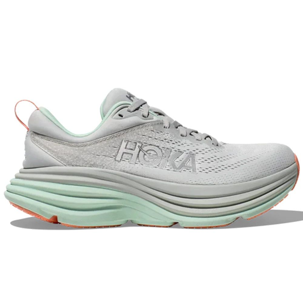 Women's Hoka Bondi 8, Stardust/Aqua Breeze, 8 B Medium
