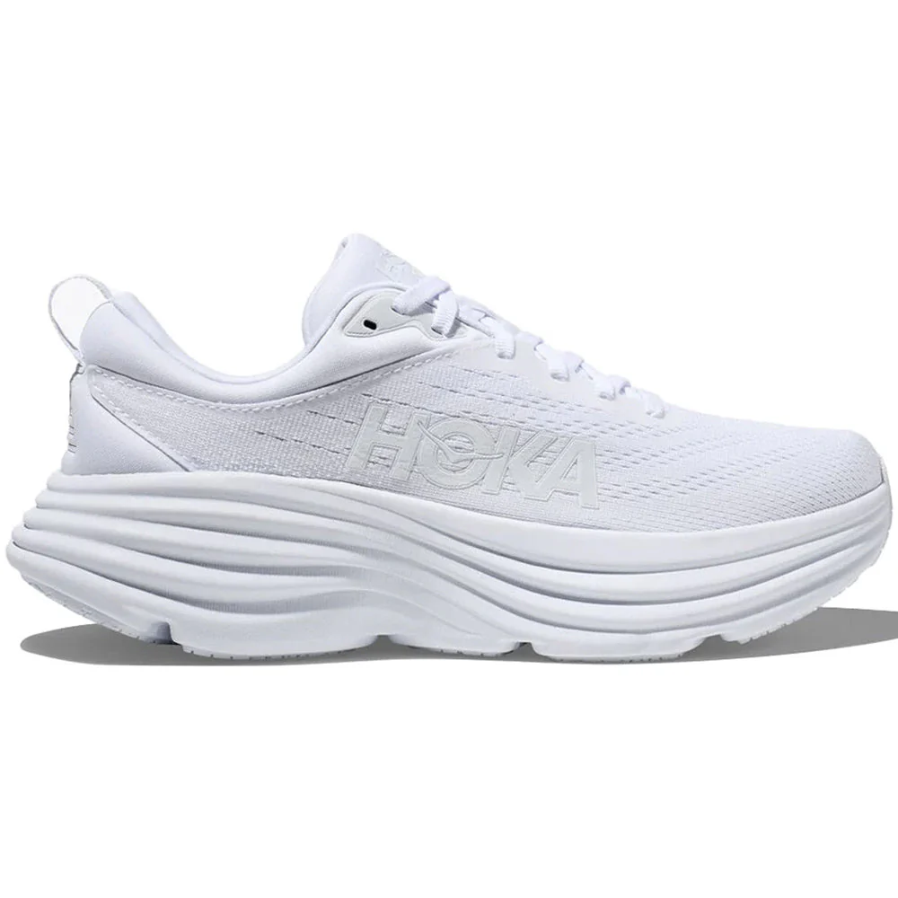 Women's Hoka Bondi 8, White/White, 9 B Medium