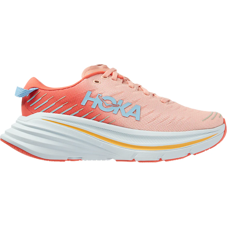Women's Hoka Bondi X, Camellia/Peach Parfait, 8 B Medium