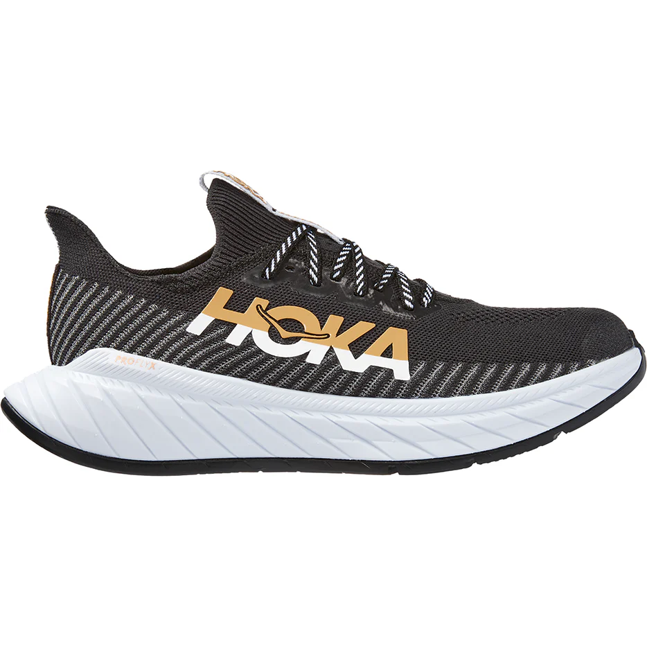 Women's Hoka Carbon X 3, Black/White, 8 B Medium