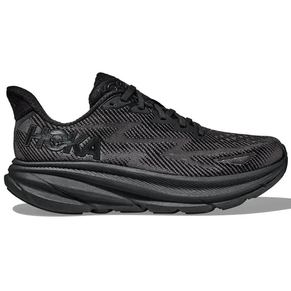 Women's Hoka Clifton 9, Black/Black, 7.5 B Medium