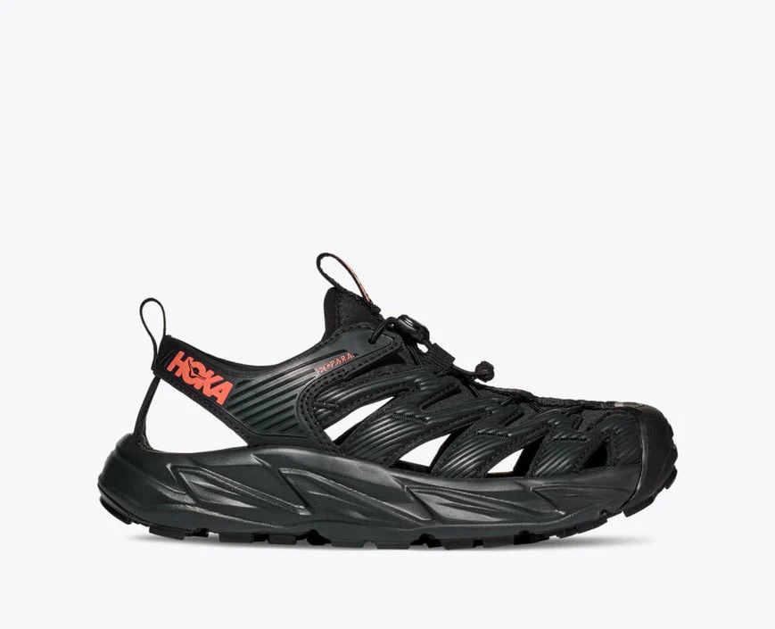 Women's Hoka Hopara, Black/Fusion Coral, 6.5 B Medium