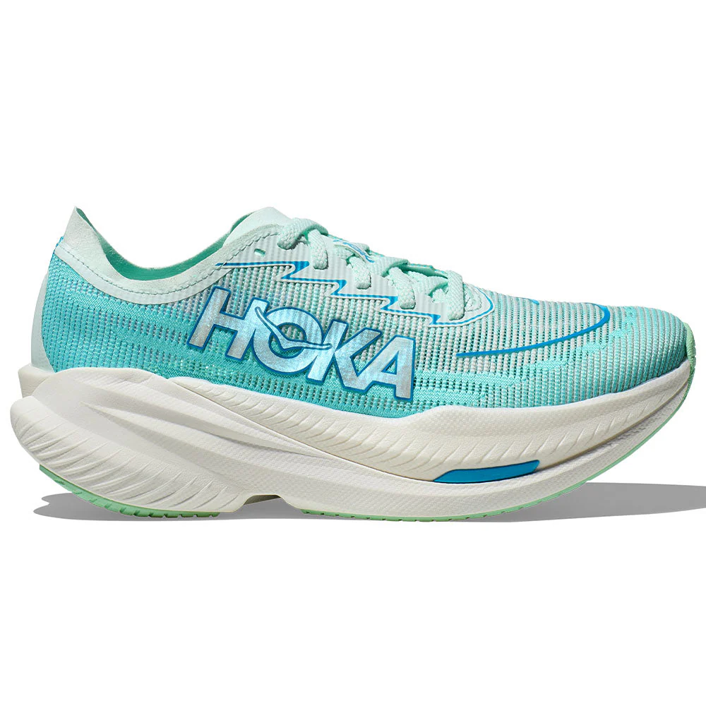 Women's Hoka Mach X 2, Snow Melt/Blue Spark, 9 B Medium