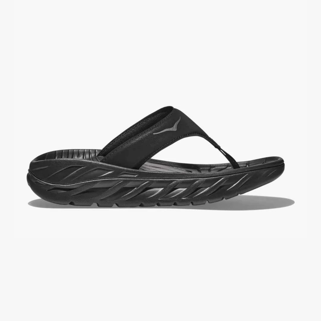 Women's Hoka Ora Recovery Flip, Black/Dark Gull Gray, 11 B Medium