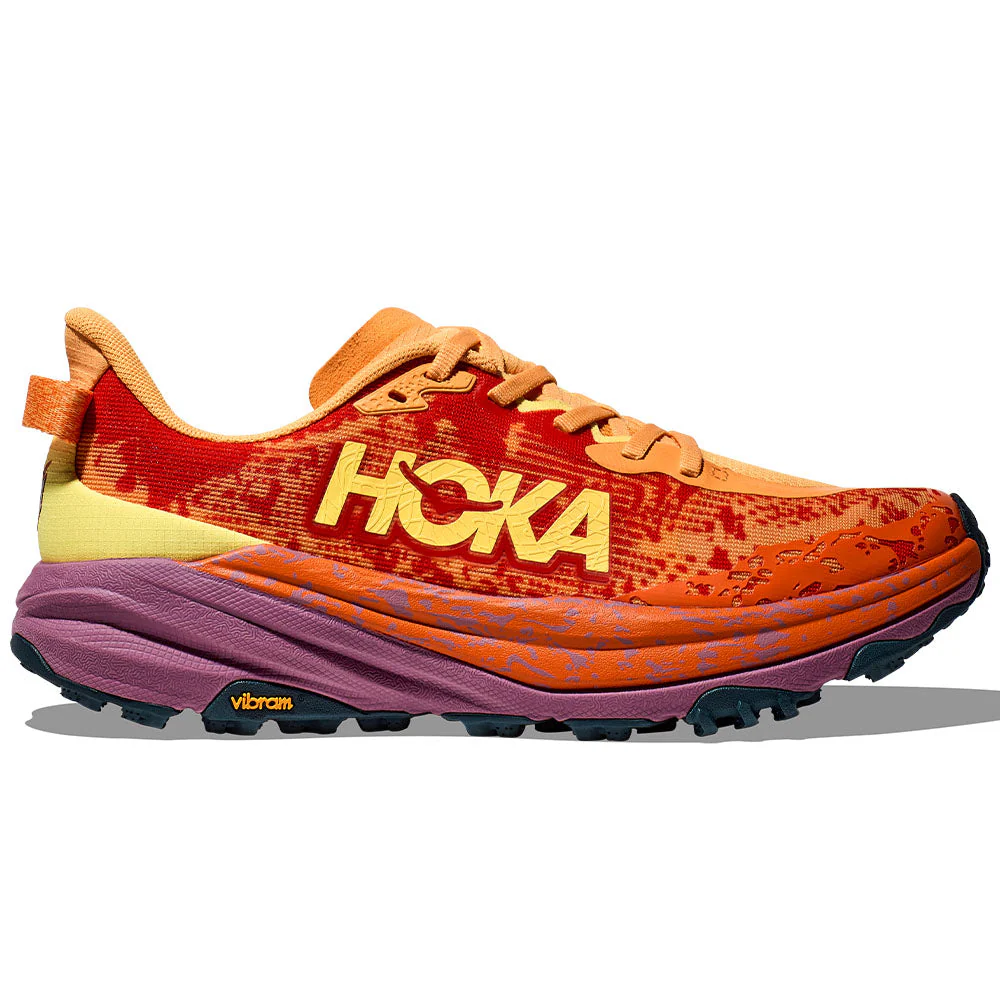 Women's Hoka Speedgoat 6, Sherbet/Beet Root, 7.5 D Wide