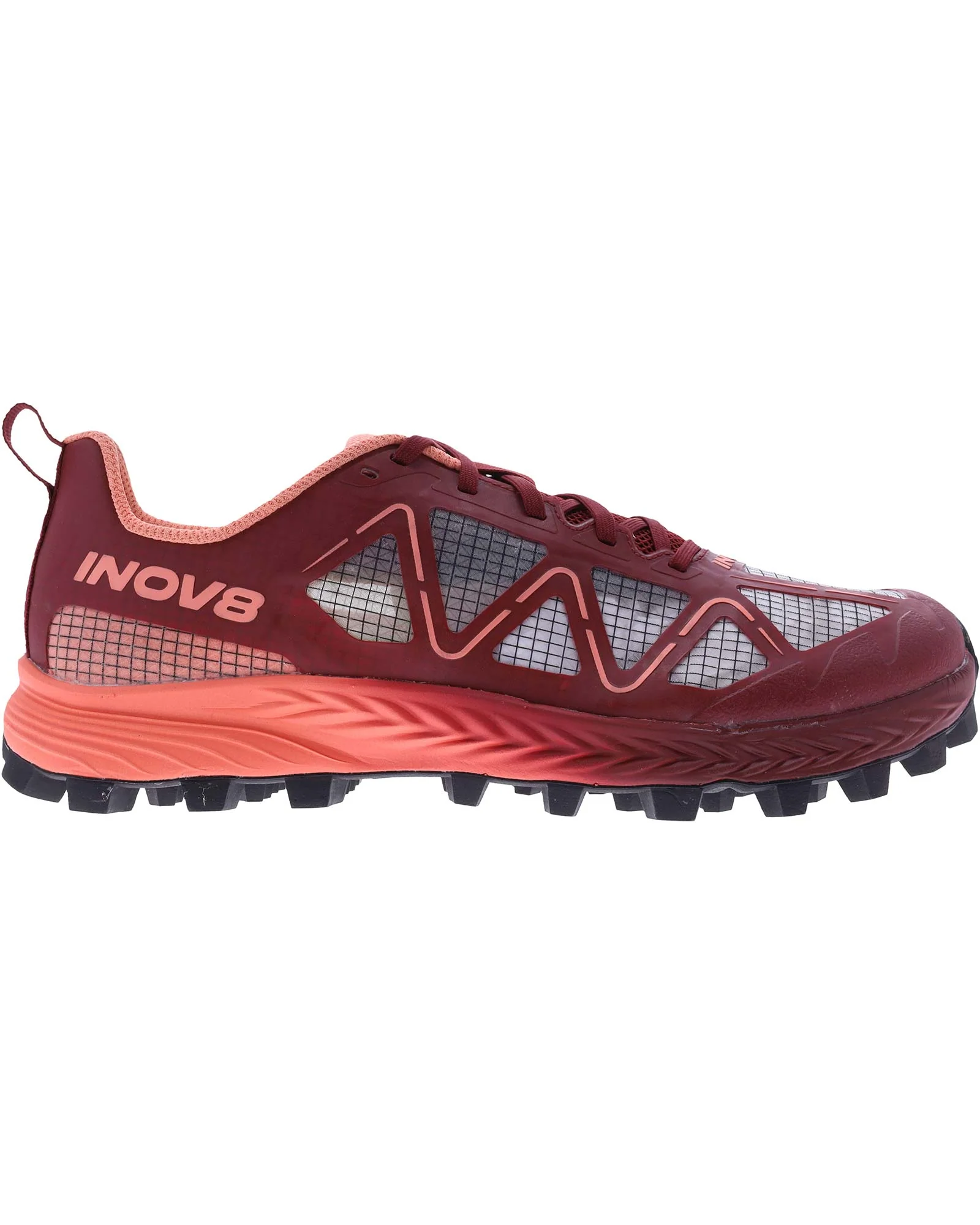 Women's Inov8 MudTalon Speed, Burgundy/Coral, 8.5 D Wide