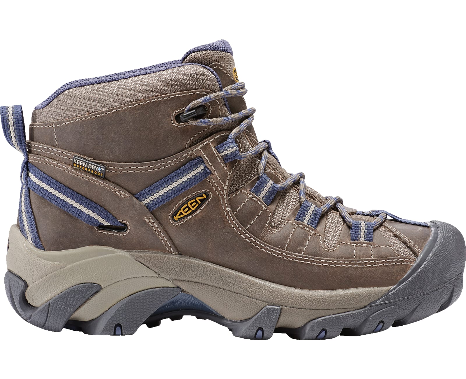 Women's Keen Targhee III Mid Waterproof, Goat/Crown Blue, 7 B Medium