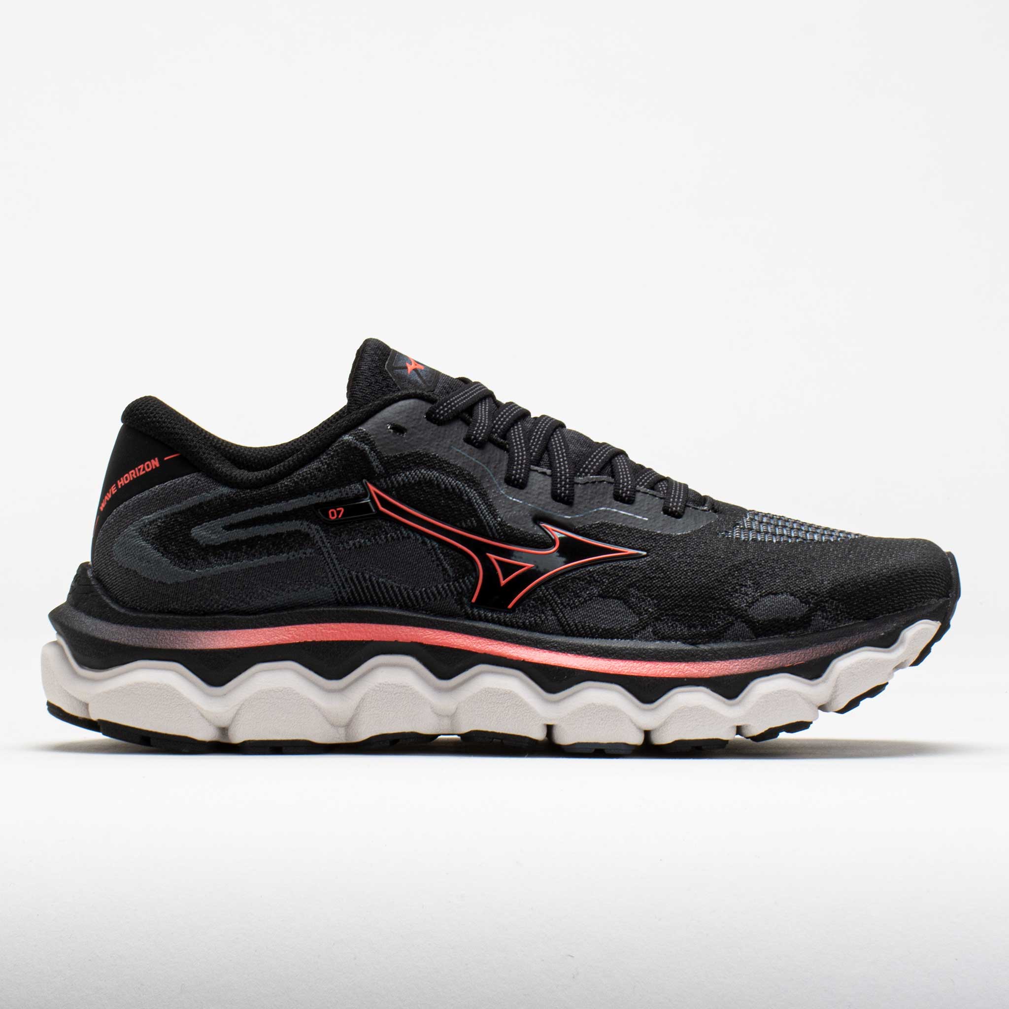 Women's Mizuno Wave Horizon 7, Black/Dubarry, 11 B Medium