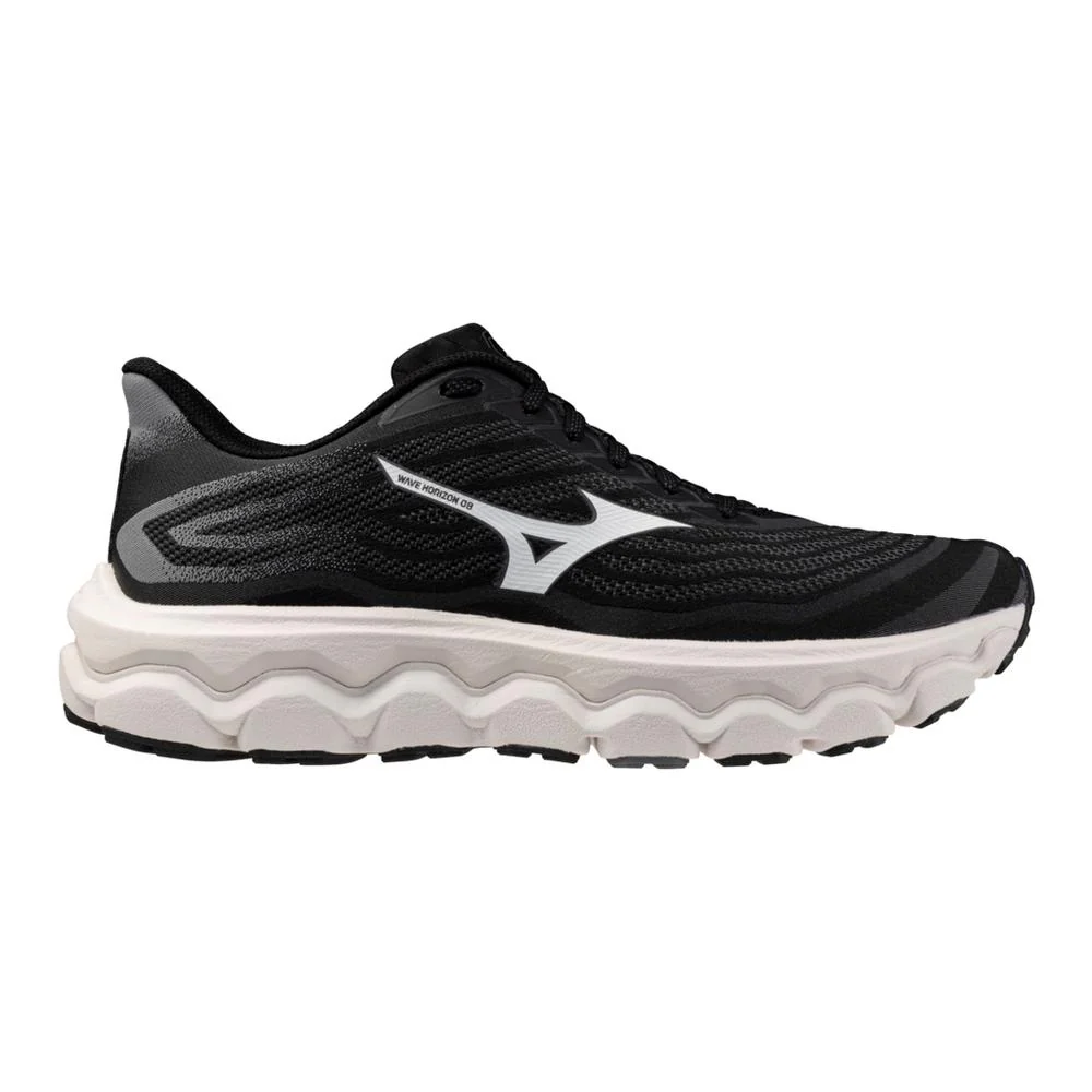 Women's Mizuno Wave Horizon 8, Black/White, 7.5 D Wide