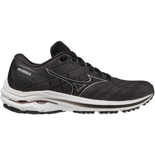 Women's Mizuno Wave Inspire 18, Black/Silver, 6.5 B Medium