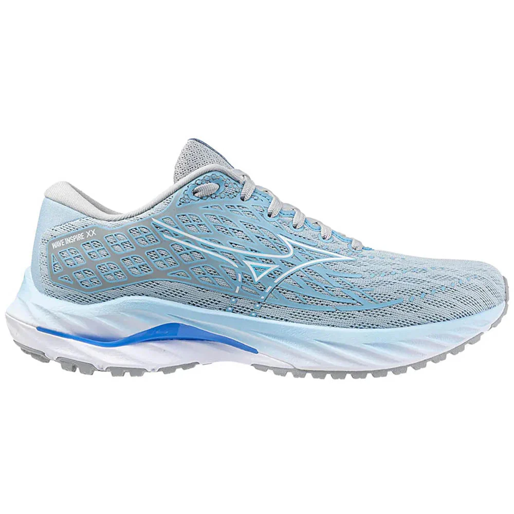 Women's Mizuno Wave Inspire 20, Cerulean/White, 10.5 D Wide