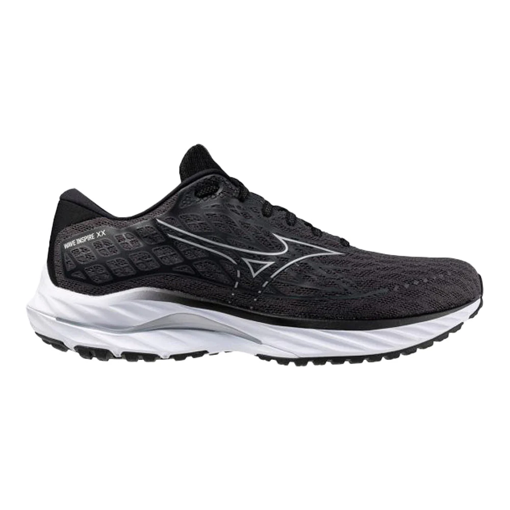 Women's Mizuno Wave Inspire 20, Ebony/White, 10 D Wide