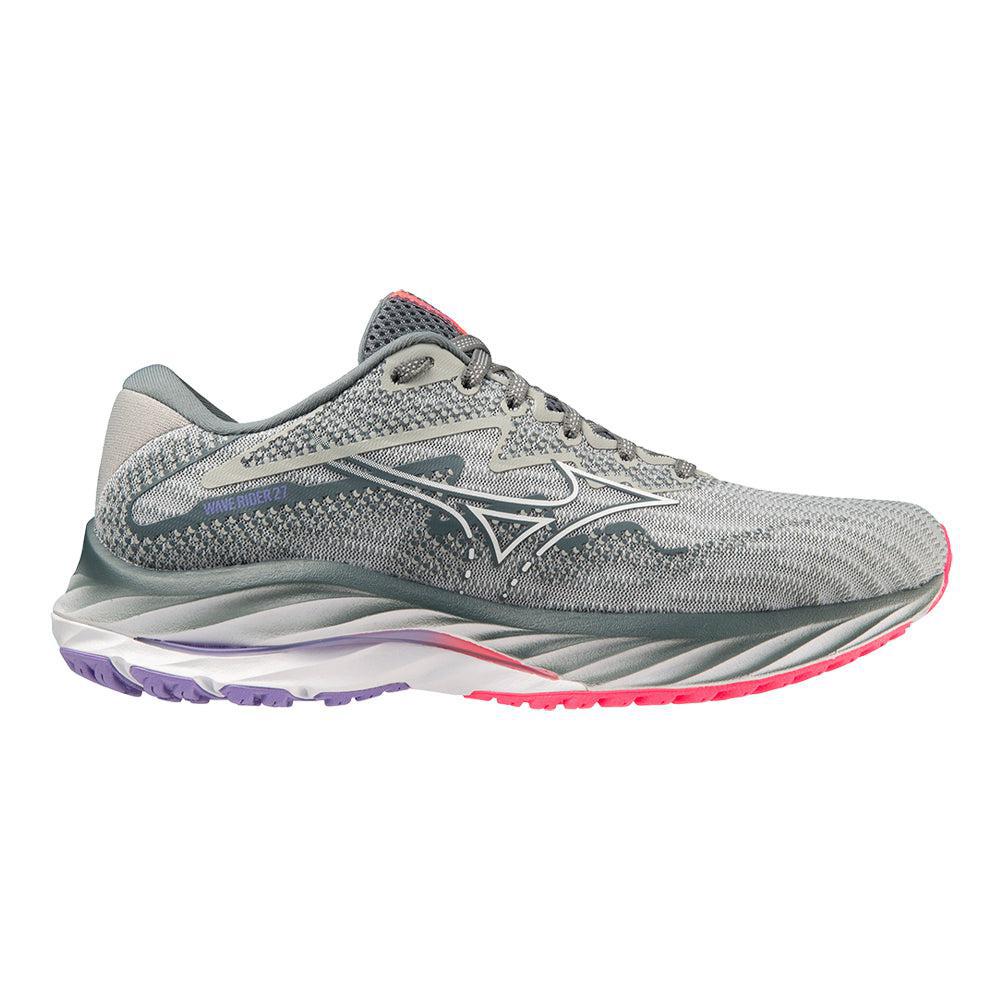 Women's Mizuno Wave Rider 27, Pearl Blue/White, 10.5 D Wide