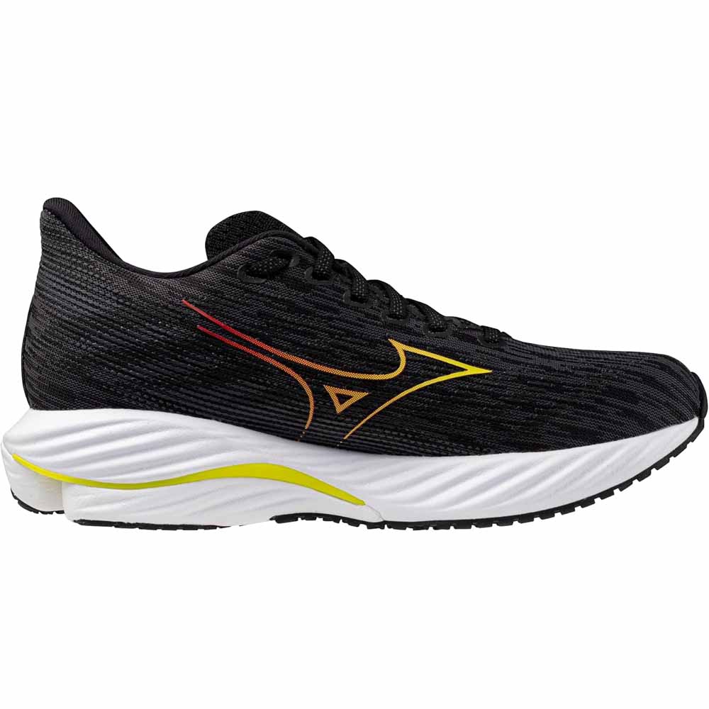 Women's Mizuno Wave Rider 28, Black/Evening Primrose, 8.5 B Medium