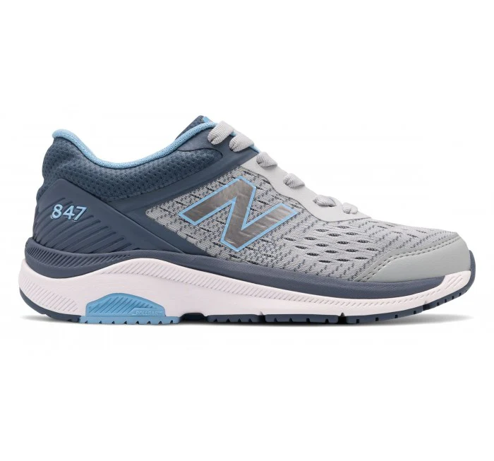 Women's New Balance 847v4, Light Aluminum/Vintage Indigo/Team Carolina, 12 B Medium