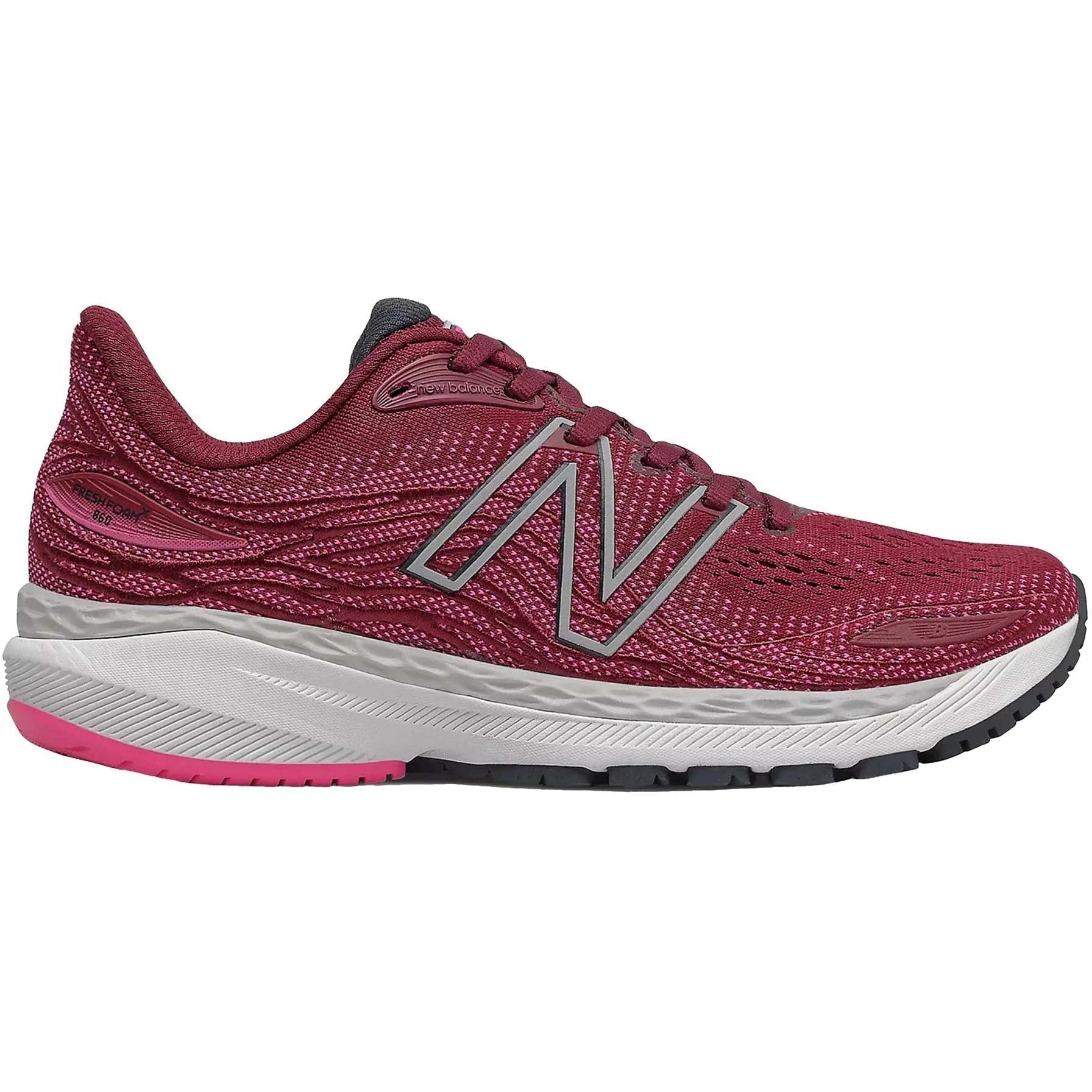 Women's New Balance Fresh Foam X 860v12, Garnet/Pink Glo, 12 D Wide