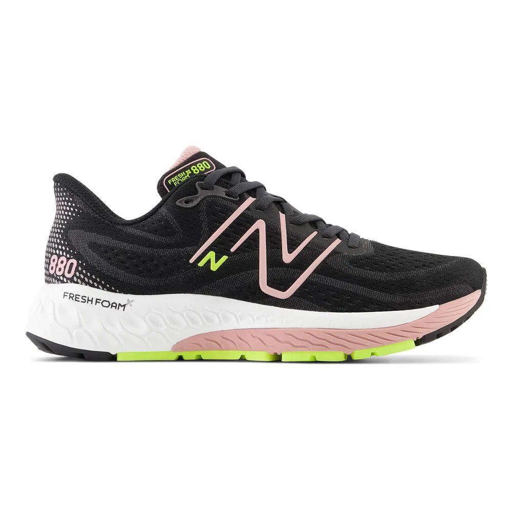 Women's New Balance Fresh Foam X 880v13, Black/Pink Moon, 7 B Medium