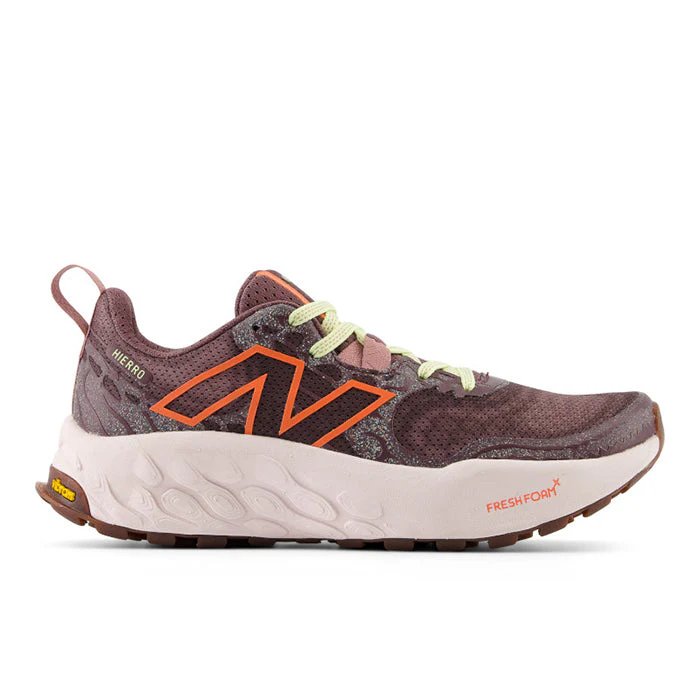 Women's New Balance Fresh Foam X Hierro V8, Licorice/Gulf Red/Pink Granite, 6 B Medium