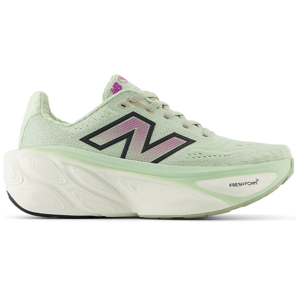 Women's New Balance Fresh Foam X More v5, Natural Mint/Purple Fuchsia/Black, 11 B Medium