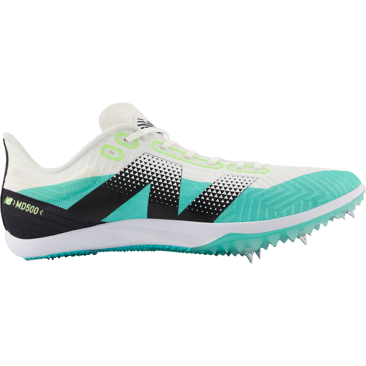 Women's New Balance FuelCell MD500 V9, White/Cyber Jade, 8.5 B Medium