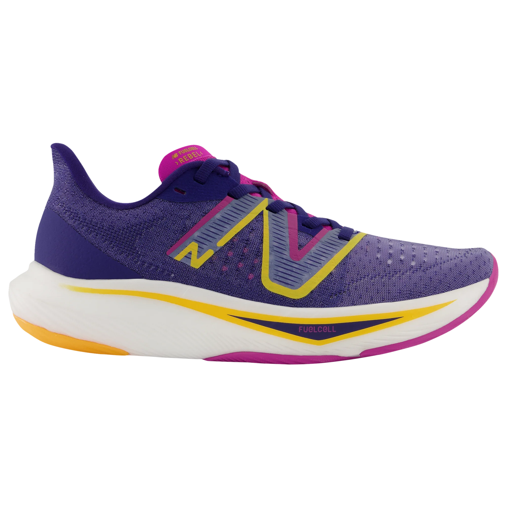 Women's New Balance FuelCell Rebel v3, Victory Blue/Magenta Pop, 7.5 B Medium