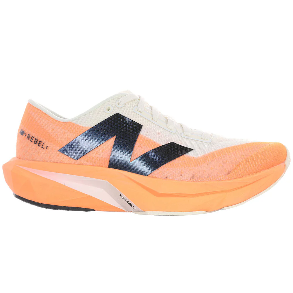 Women's New Balance FuelCell Rebel v4, Hot Mango/Angora/Black, 9.5 B Medium