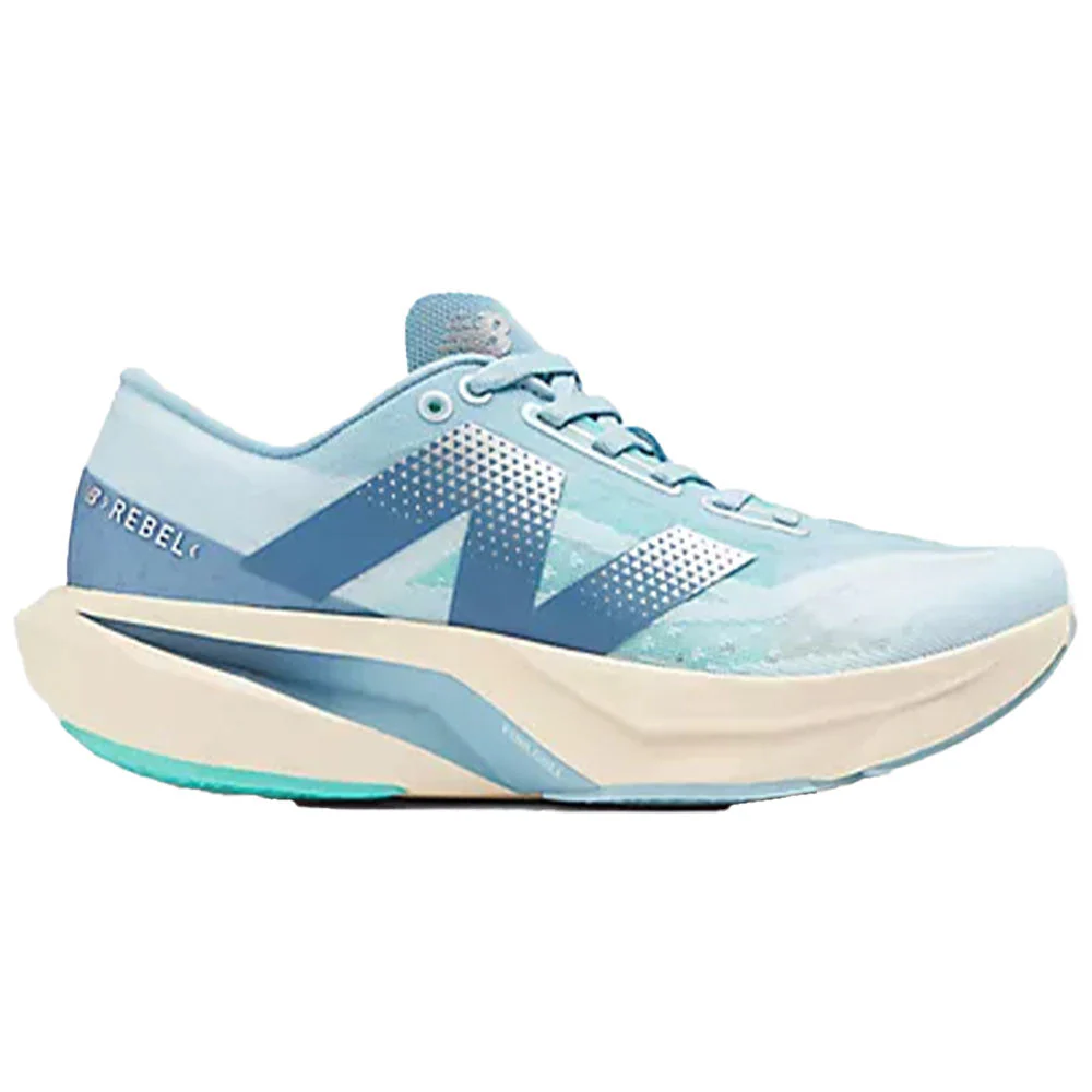 Women's New Balance FuelCell Rebel v4, Quarry Blue/Chrome Blue/Heron Blue, 7.5 B Medium