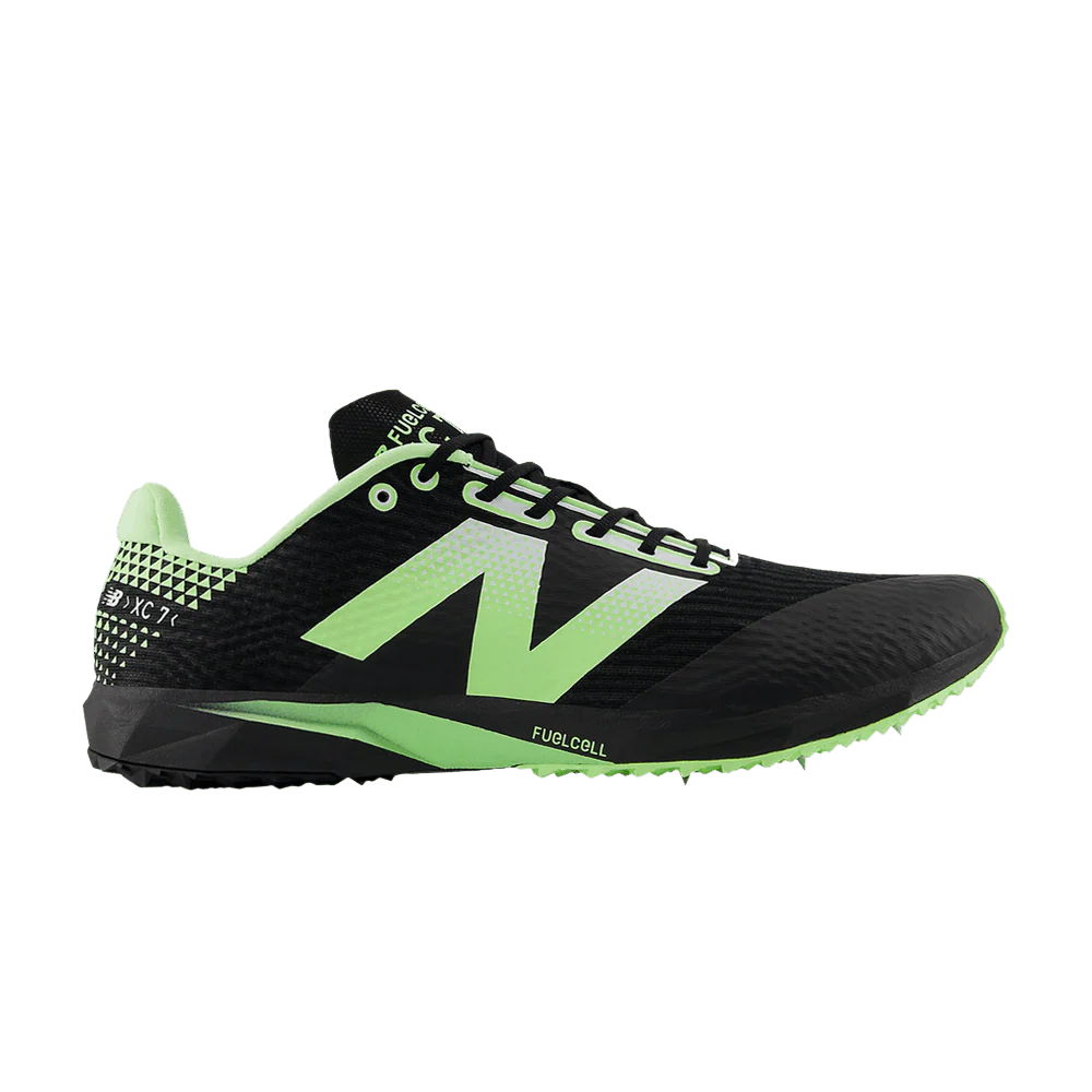 Women's New Balance FuelCell XC7 V5, Black/Mint Flash/White, 8.5 B Medium