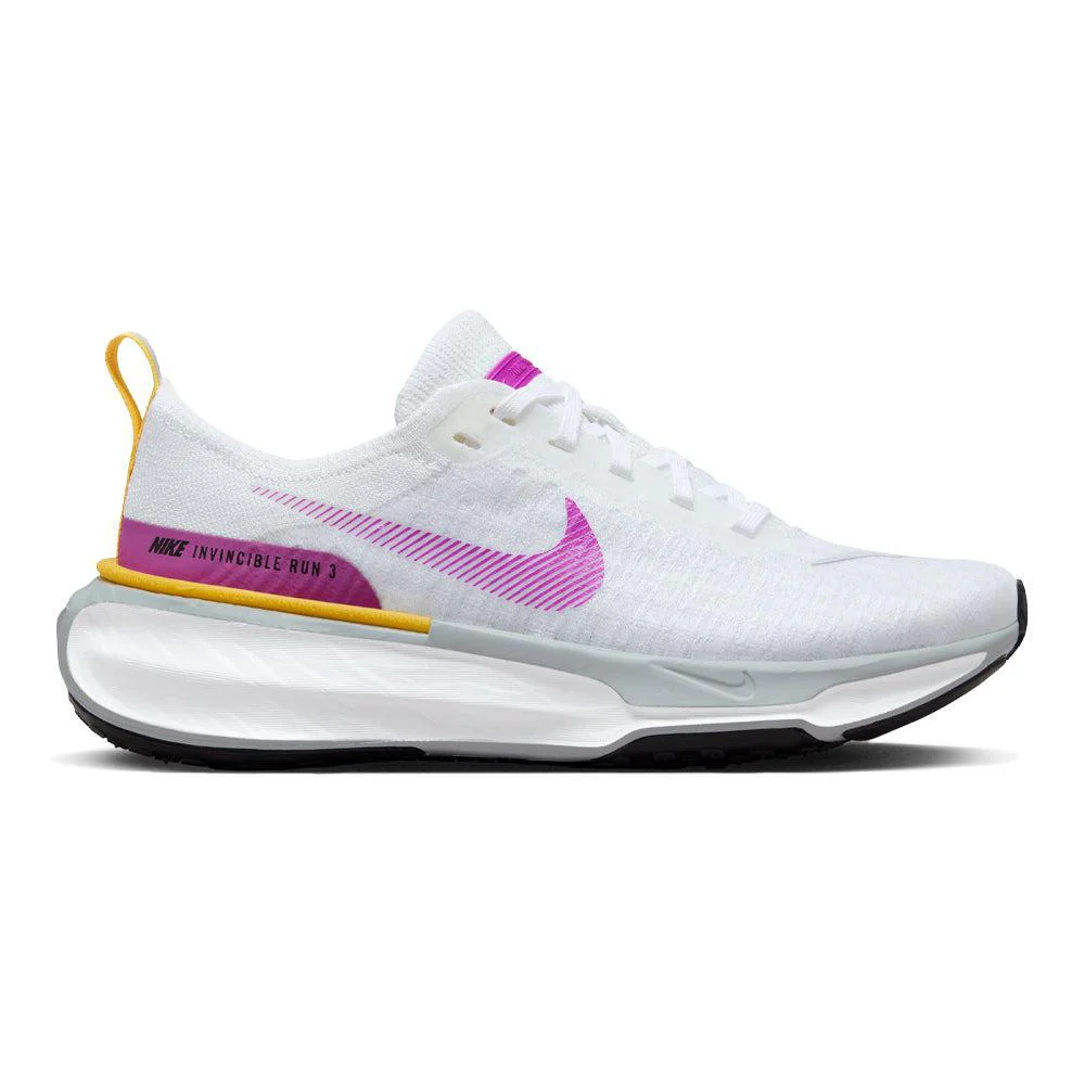 Women's Nike Invincible 3, White/Vivid Purple/Vivid Sulfur, 10 B Medium