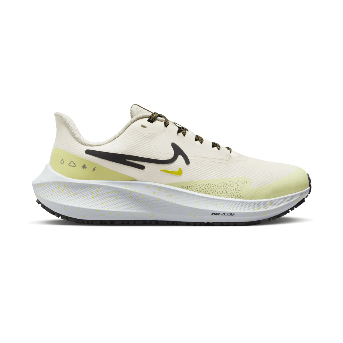Women's Nike Pegasus 39 Shield, Pale Ivory/Black-Neutral Olive, 8.5 B Medium