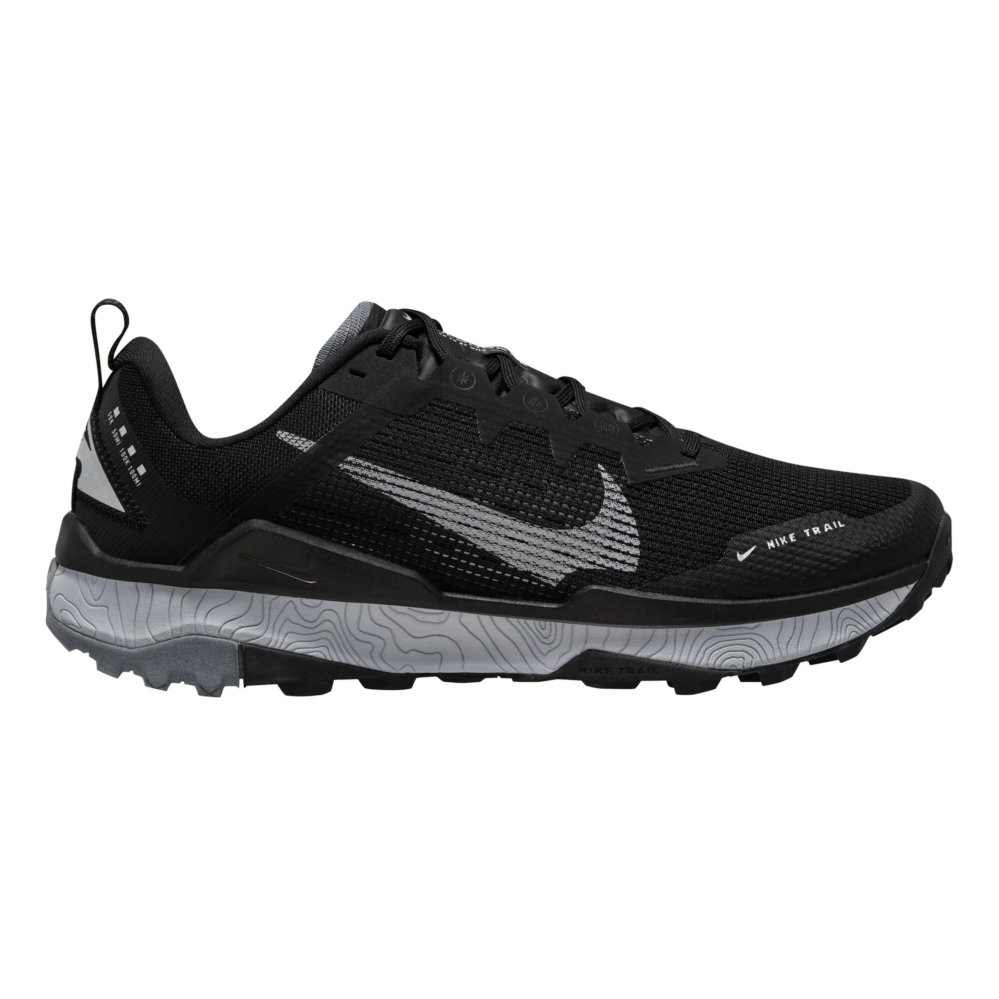 Women's Nike React Wildhorse 8, Black/Wolf Grey-Cool Grey, 9.5 B Medium