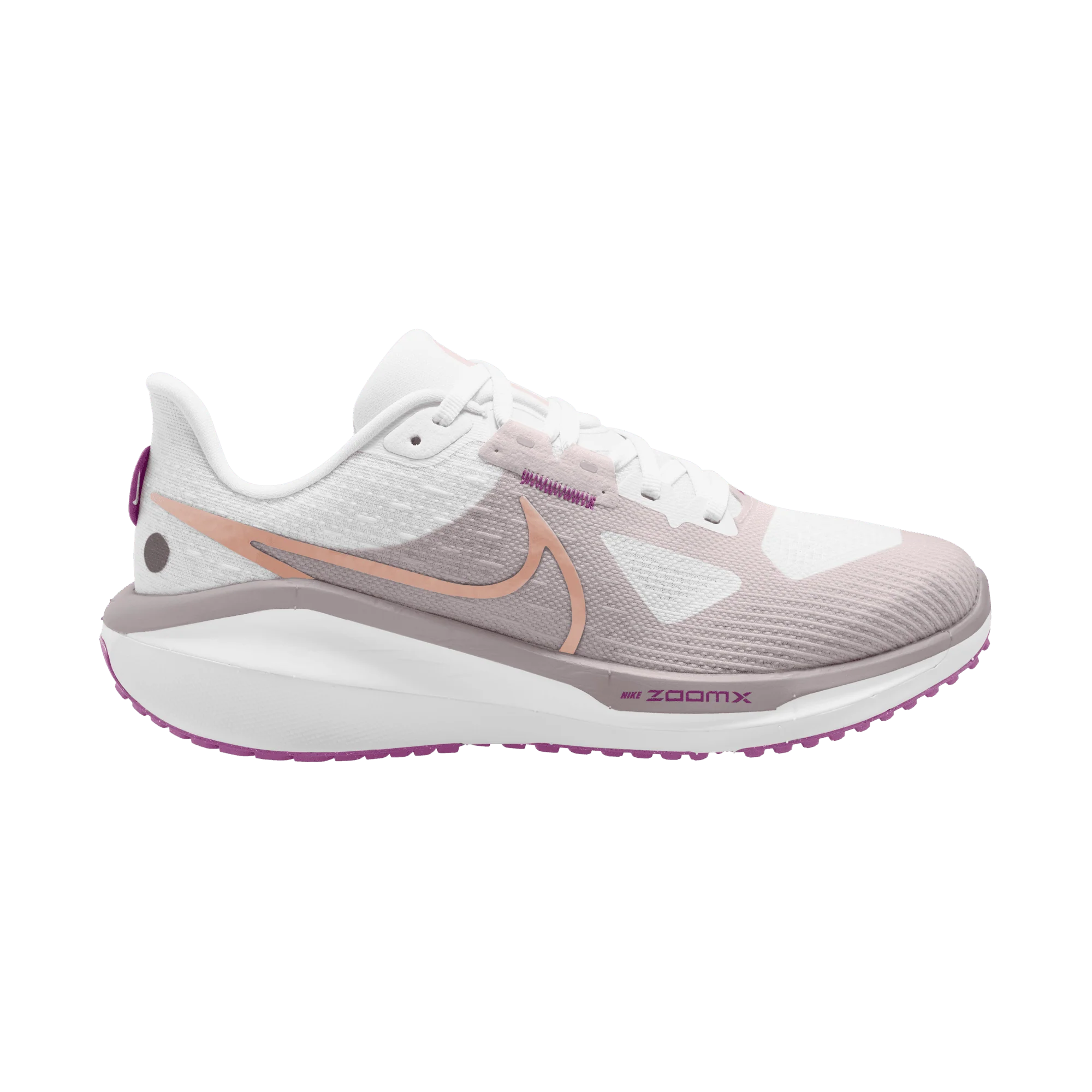 Women's Nike Vomero 17, Platinum Violet/Metallic Red Bronze-White, 7.5 B Medium