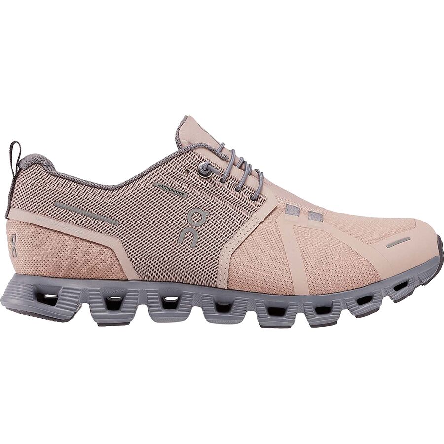 Women's On Cloud 5 Waterproof, Rose/Fossil, 6.5 B Medium