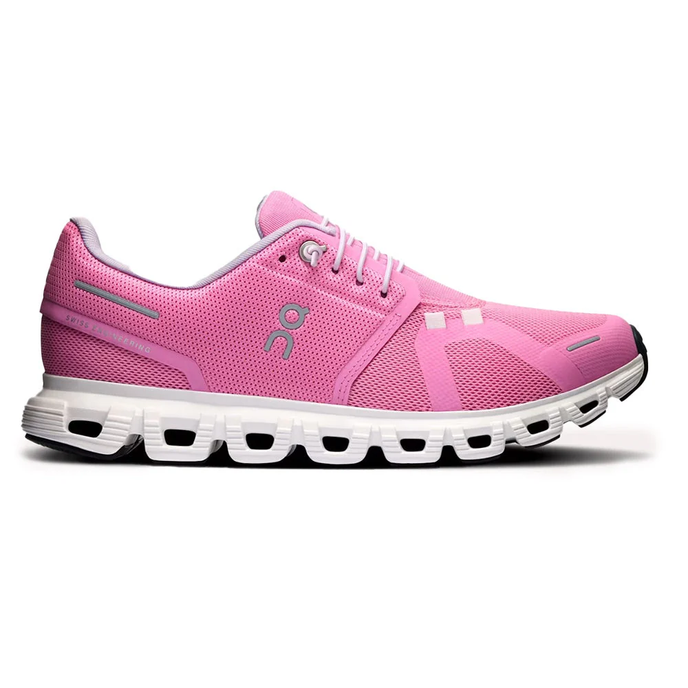Women's On Cloud 6, Raspberry/White, 5 B Medium