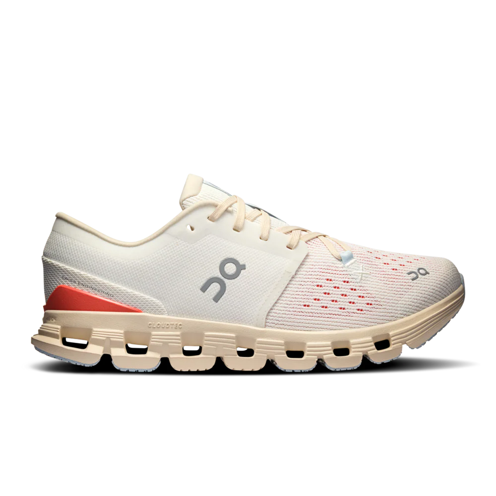 Women's On Cloud X 4, Ivory/Salmon, 11 B Medium