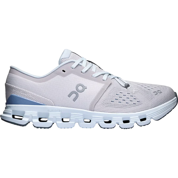 Women's On Cloud X 4, Silver/Chambray, 7 B Medium