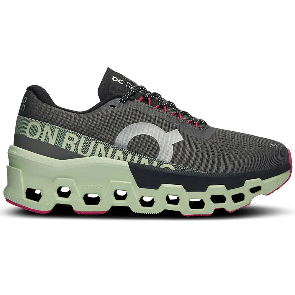 Women's On Cloudmonster 2, Asphalt/Lima, 9 B Medium