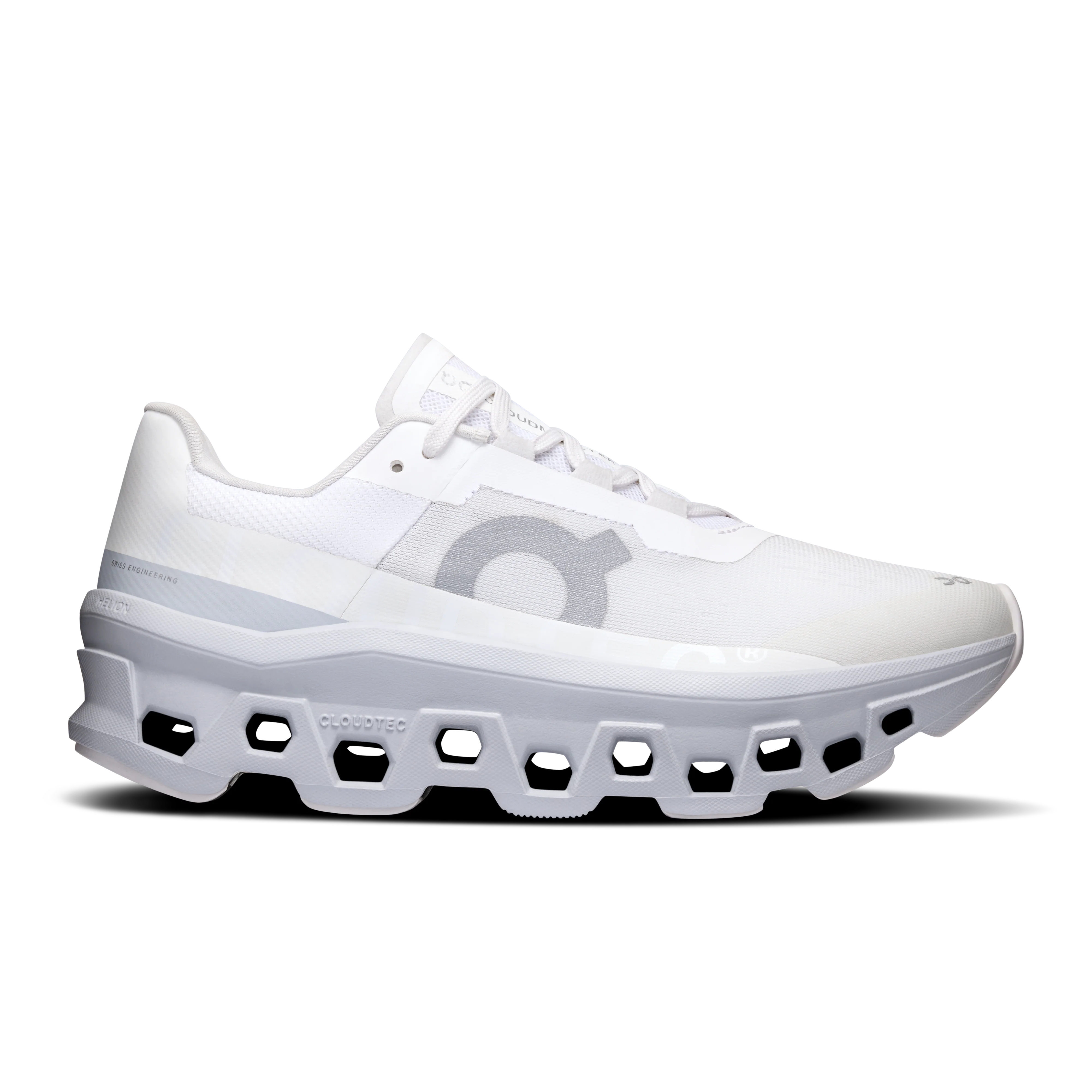 Women's On Cloudmonster, White/Glacier, 6 B Medium