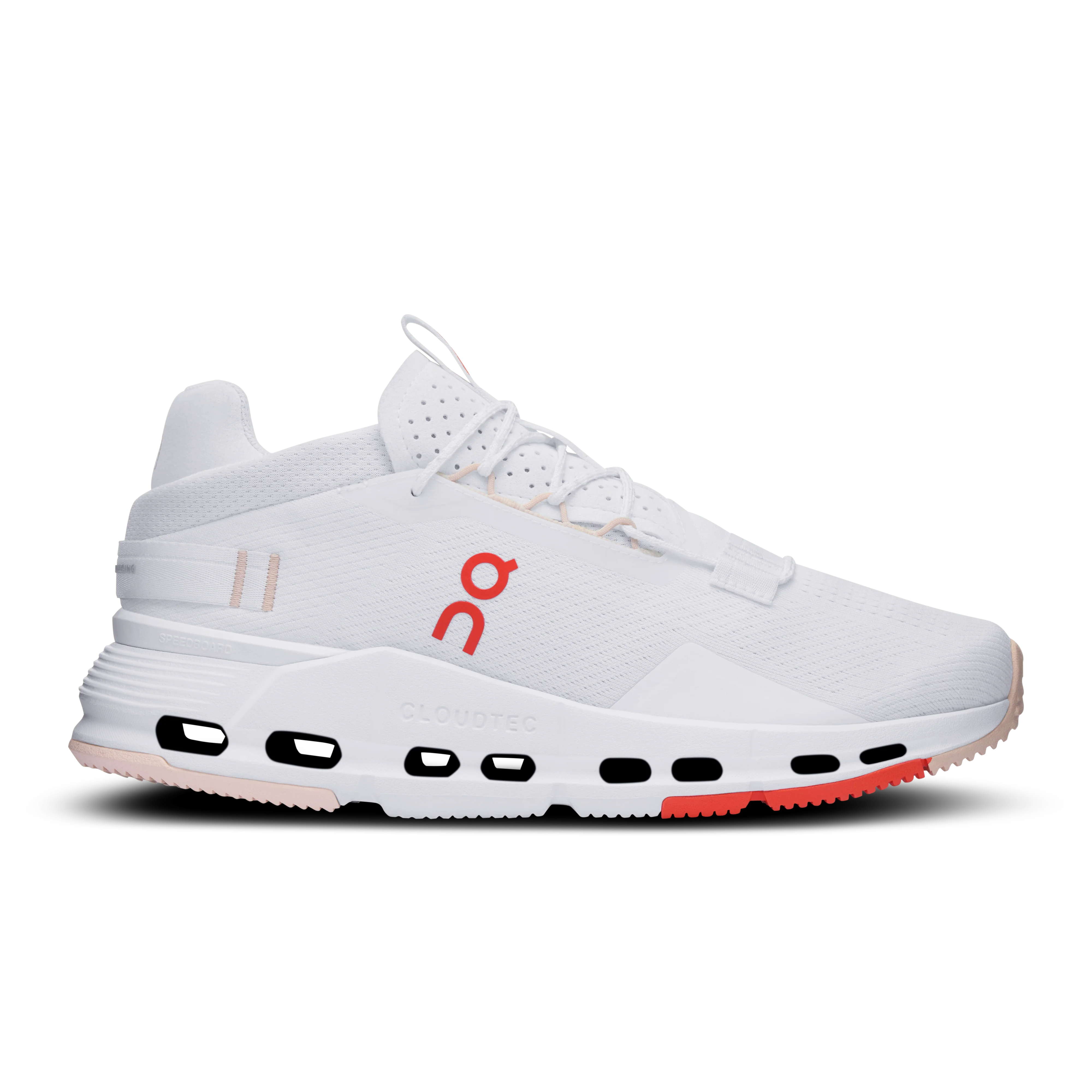 Women's On Cloudnova 2, White/Flame, 11 B Medium