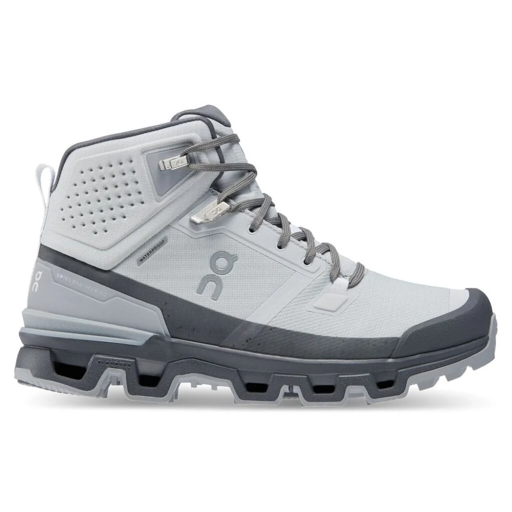 Women's On Cloudrock 2 Waterproof, Glacier/Eclipse, 8 B Medium