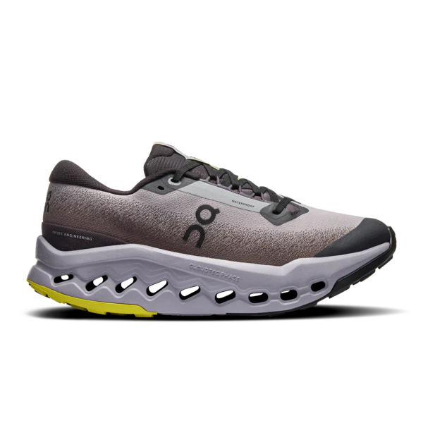 Women's On Cloudsurfer Trail 2 Waterproof, Black/Lilac, 10 B Medium