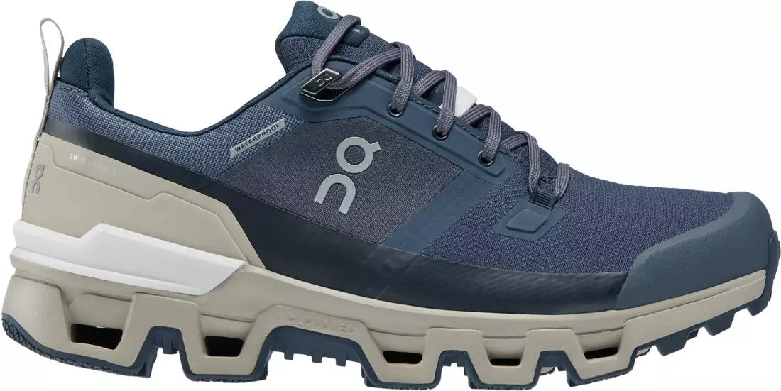 Women's On Cloudwander Waterproof, Navy/Desert, 9 B Medium